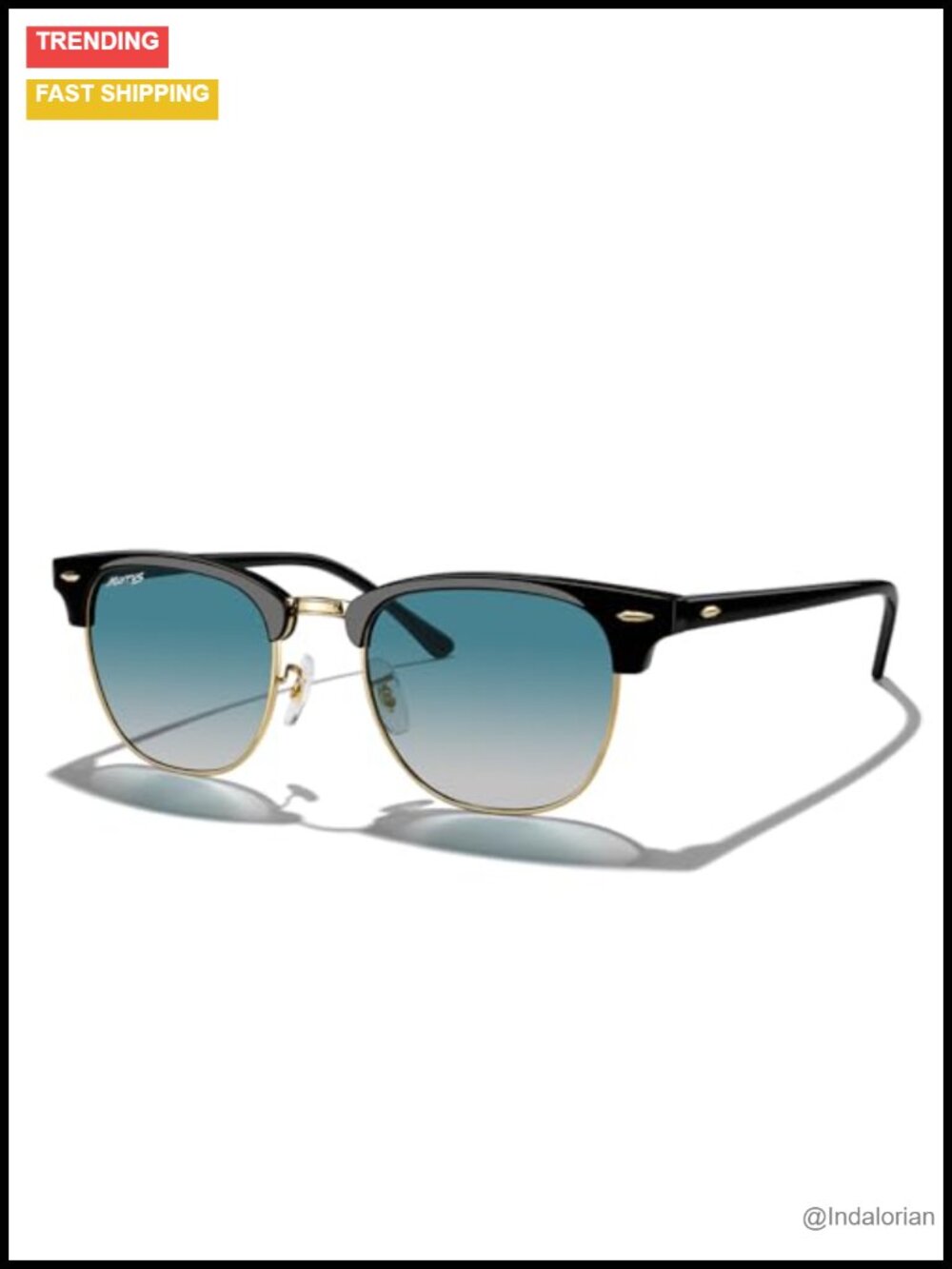 Semi-Rimmed Square Metal Sunglasses with Polarized Lenses UV400 for Men Women